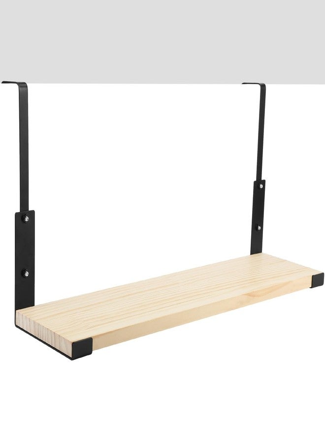 DoubleFill Office Cubicle Shelf 24" Wood Hanging Cubicle Storage Organizer File Hanging Shelf Accessories Storage Organizer Bookshelf with Hooks for Home Desk - Image 1